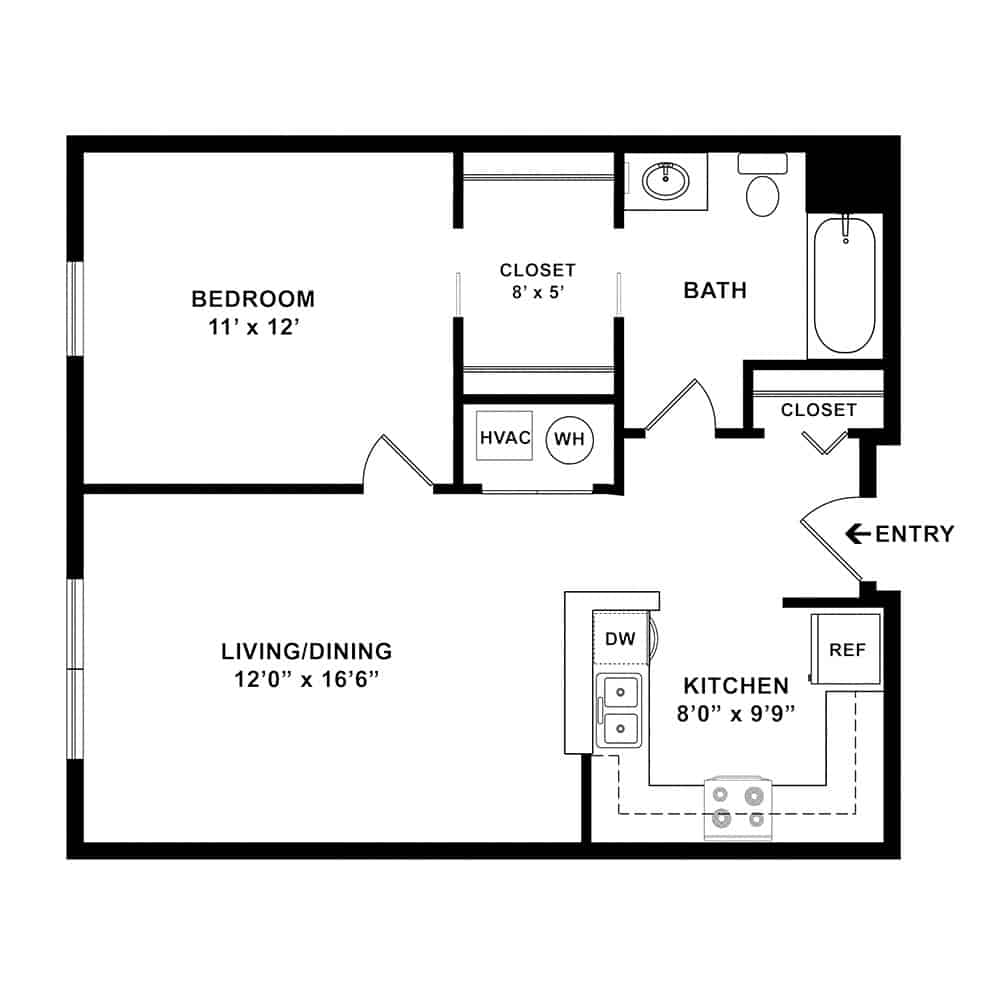 1 Bedroom | 1 Bath 772 Square Feet $ Call For Pricing