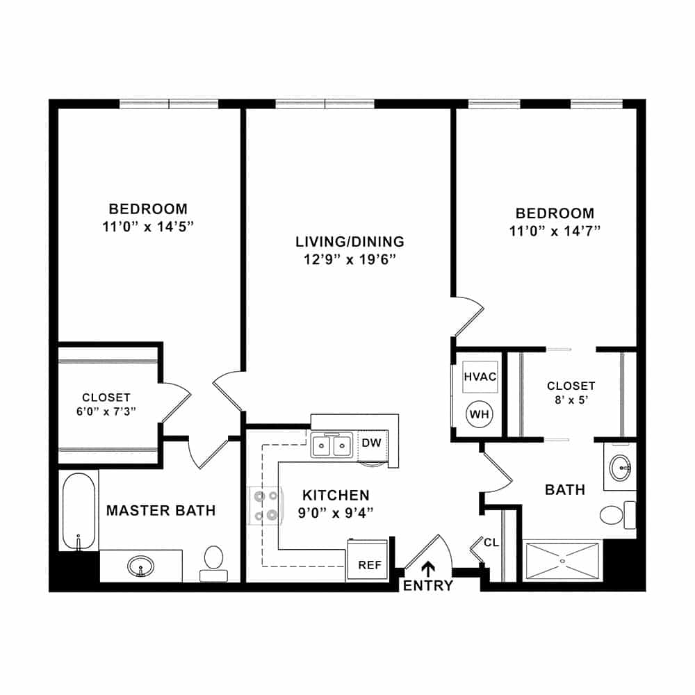 2 Bedroom | 2 Bath 1,206 Square Feet $ Call For Pricing