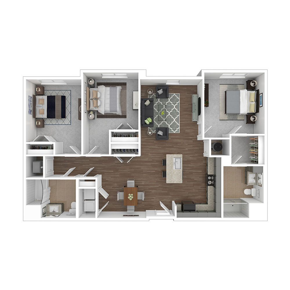Style 3D - Accessible 3 Bedroom | 2 Bath 1,250 Square Feet